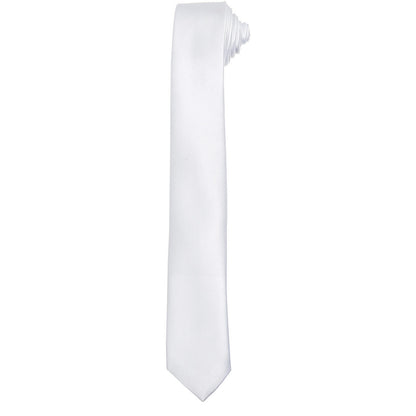 White - Front - Premier Unisex Adult Slim Tie