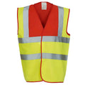 Red-Yellow - Front - Yoko Mens Band & Brace Hi-Vis Waistcoat