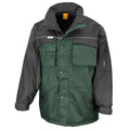 Bottle Green-Black - Front - WORK-GUARD by Result Mens Heavy Duty Coat