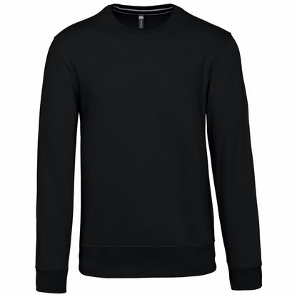 Black - Front - Kariban Mens Crew Neck Sweatshirt