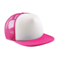 Fuchsia-White - Front - Beechfield Childrens-Kids Vintage Snapback Trucker Cap