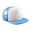 Sky Blue-White - Front - Beechfield Childrens-Kids Vintage Snapback Trucker Cap