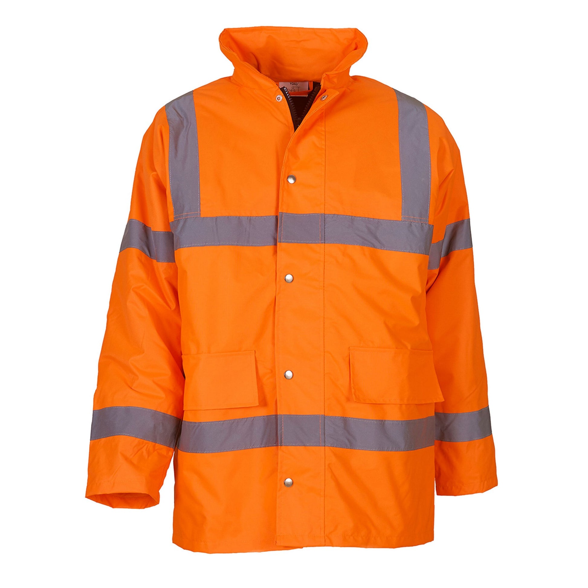 Orange - Front - Yoko Unisex Adult Classic Motorway Hi-Vis Safety Jacket