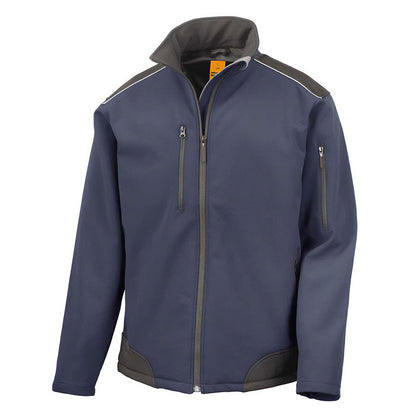 Navy-Black - Front - Result Mens Work Guard Ripstop Soft Shell Jacket