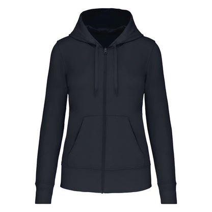 Navy - Front - Kariban Womens-Ladies Eco Friendly Full Zip Hoodie