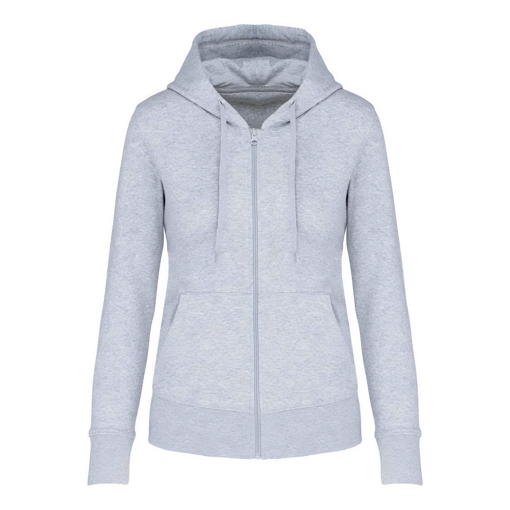 Oxford Grey - Front - Kariban Womens-Ladies Eco Friendly Full Zip Hoodie