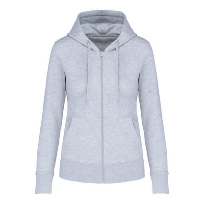 Oxford Grey - Front - Kariban Womens-Ladies Eco Friendly Full Zip Hoodie