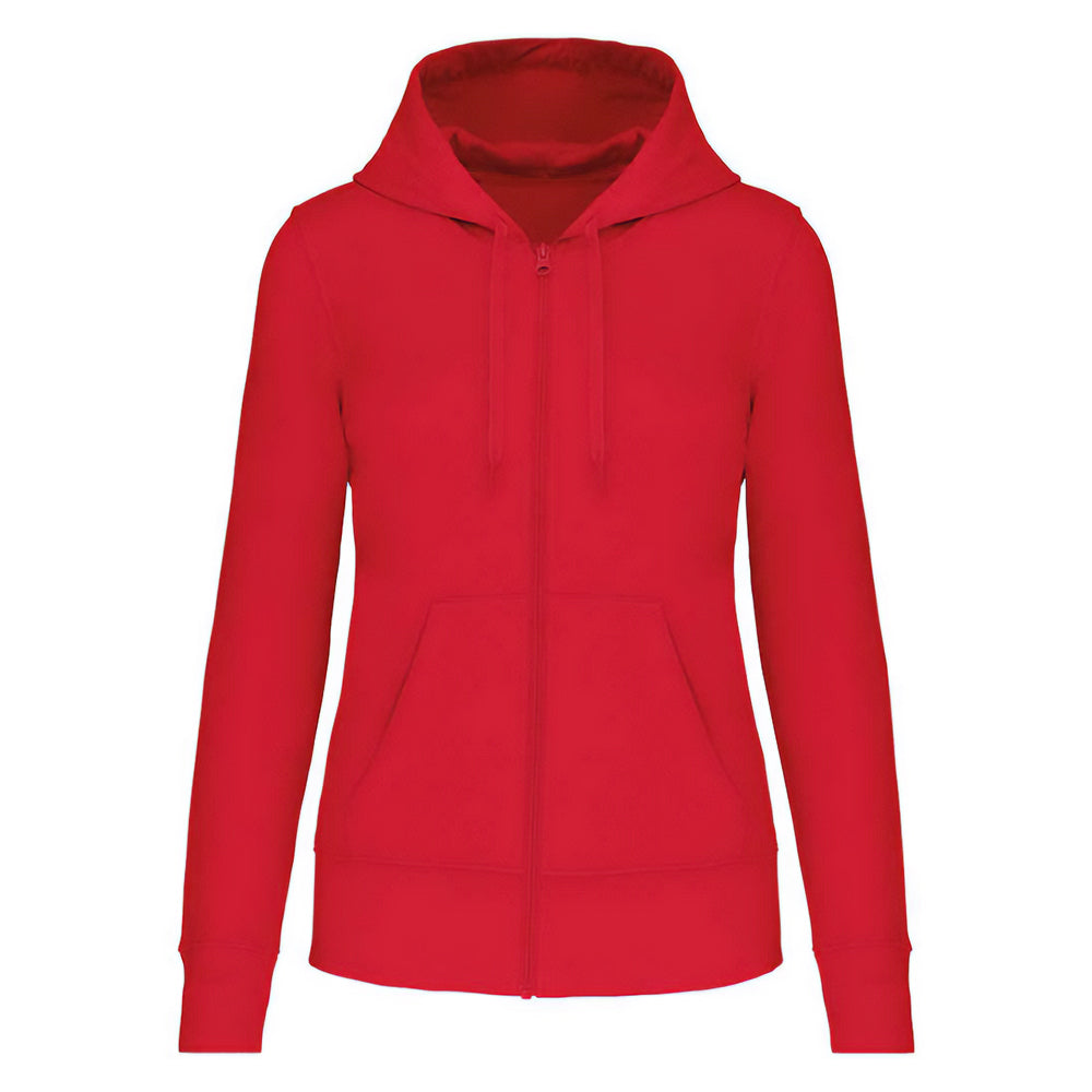 Red - Front - Kariban Womens-Ladies Eco Friendly Full Zip Hoodie