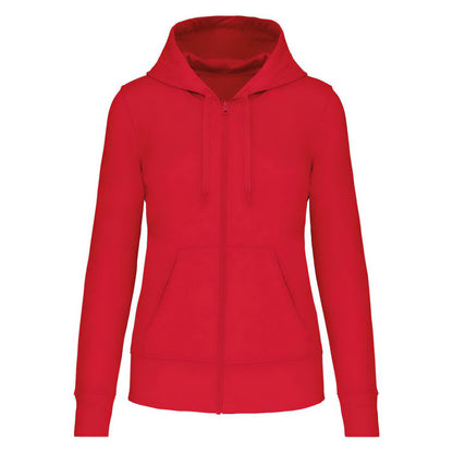 Red - Front - Kariban Womens-Ladies Eco Friendly Full Zip Hoodie