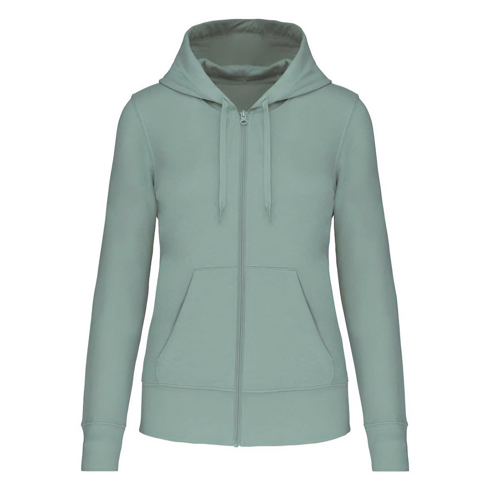 Sage - Front - Kariban Womens-Ladies Eco Friendly Full Zip Hoodie