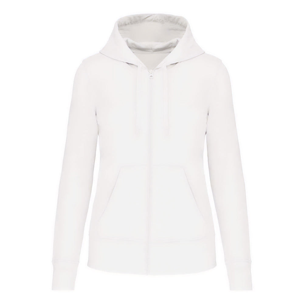 White - Front - Kariban Womens-Ladies Eco Friendly Full Zip Hoodie