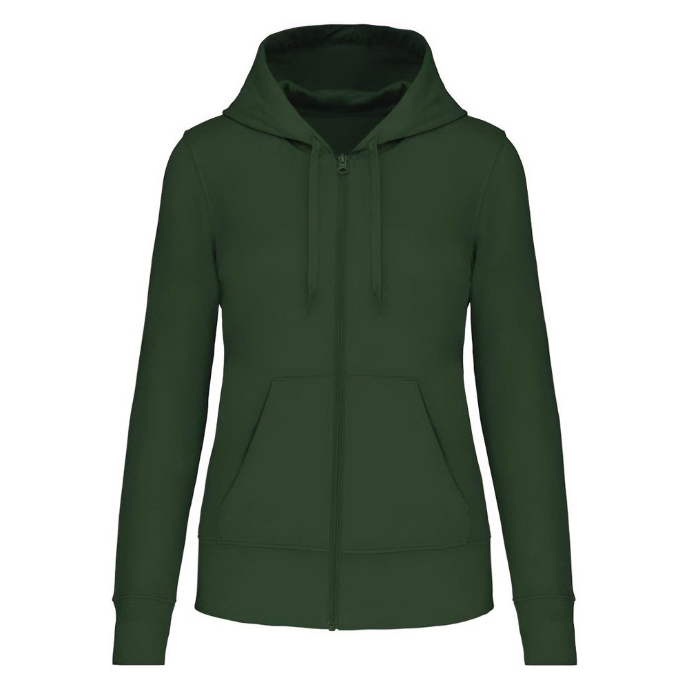 Forest Green - Front - Kariban Womens-Ladies Eco Friendly Full Zip Hoodie
