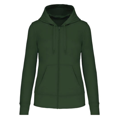 Forest Green - Front - Kariban Womens-Ladies Eco Friendly Full Zip Hoodie