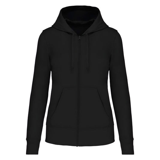 Black - Front - Kariban Womens-Ladies Eco Friendly Full Zip Hoodie