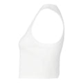 Solid White - Lifestyle - Bella + Canvas Womens-Ladies Muscle Micro-Rib Cropped Vest Top