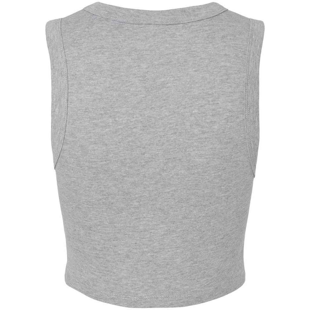 Athletic Heather Grey - Back - Bella + Canvas Womens-Ladies Muscle Micro-Rib Cropped Vest Top