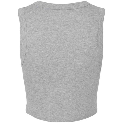 Athletic Heather Grey - Back - Bella + Canvas Womens-Ladies Muscle Micro-Rib Cropped Vest Top