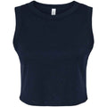 Solid Navy Blend - Front - Bella + Canvas Womens-Ladies Muscle Micro-Rib Cropped Vest Top