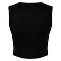 Solid Black - Back - Bella + Canvas Womens-Ladies Muscle Micro-Rib Cropped Vest Top