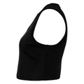 Solid Black - Lifestyle - Bella + Canvas Womens-Ladies Muscle Micro-Rib Cropped Vest Top