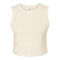 Solid Natural - Front - Bella + Canvas Womens-Ladies Muscle Micro-Rib Cropped Vest Top
