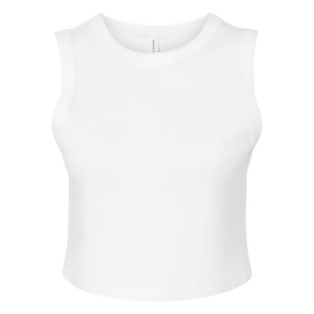 Solid White - Front - Bella + Canvas Womens-Ladies Muscle Micro-Rib Cropped Vest Top