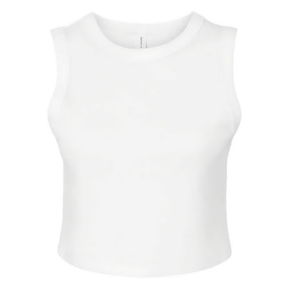 Solid White - Front - Bella + Canvas Womens-Ladies Muscle Micro-Rib Cropped Vest Top