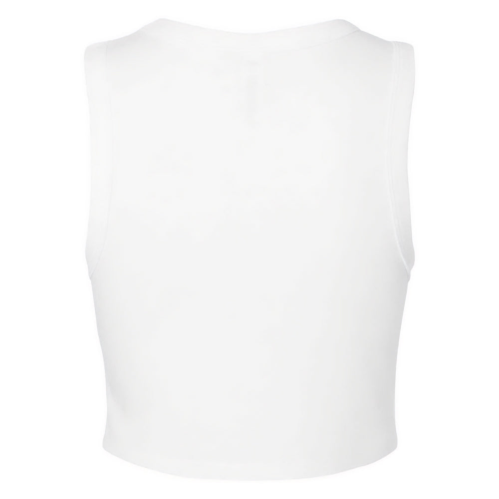 Solid White - Back - Bella + Canvas Womens-Ladies Muscle Micro-Rib Cropped Vest Top