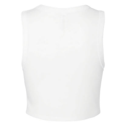 Solid White - Back - Bella + Canvas Womens-Ladies Muscle Micro-Rib Cropped Vest Top