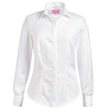 White - Back - Brook Taverner Womens-Ladies Villeta Herringbone Long-Sleeved Shirt