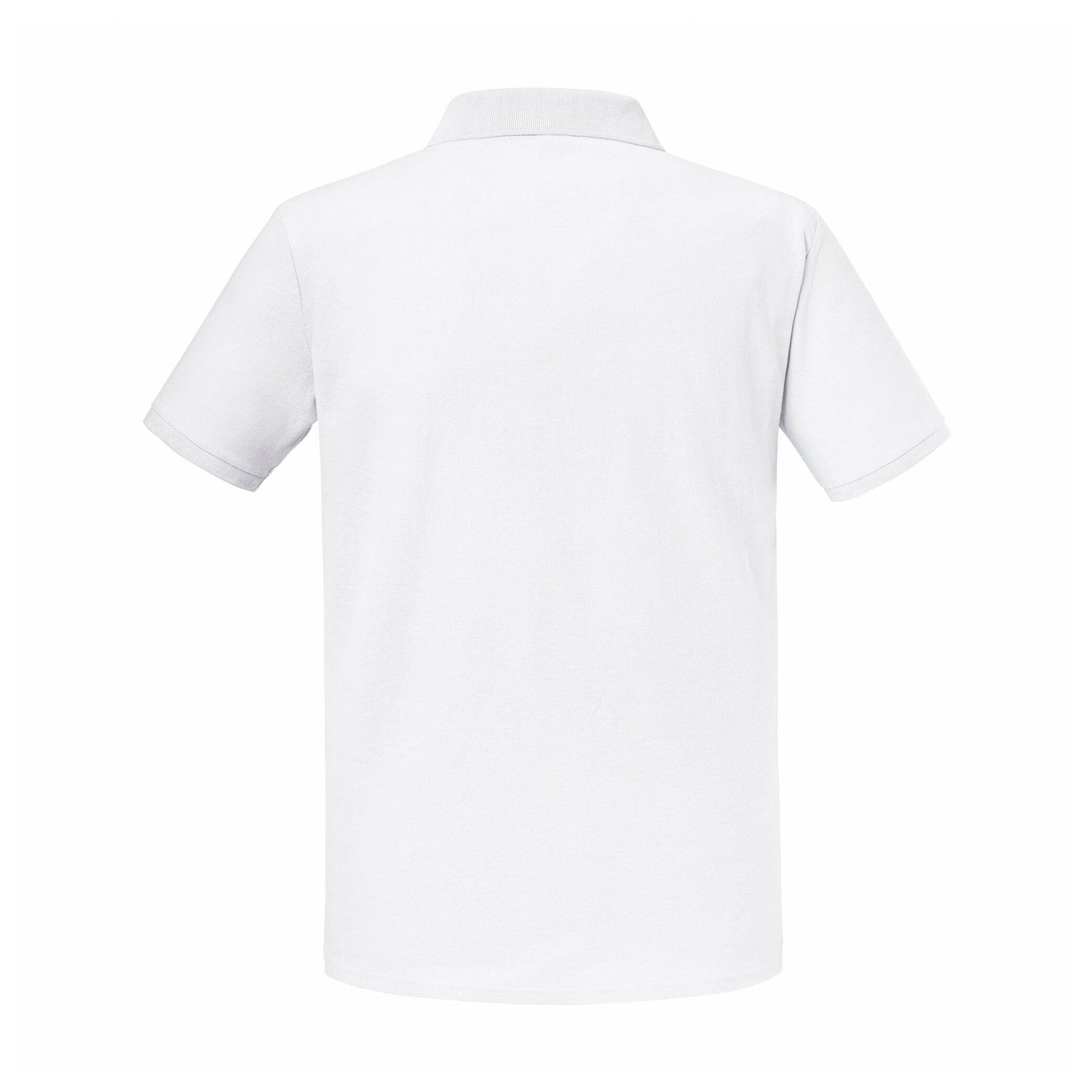 White - Back - Russell Mens Authentic Eco Piqué Polo Shirt