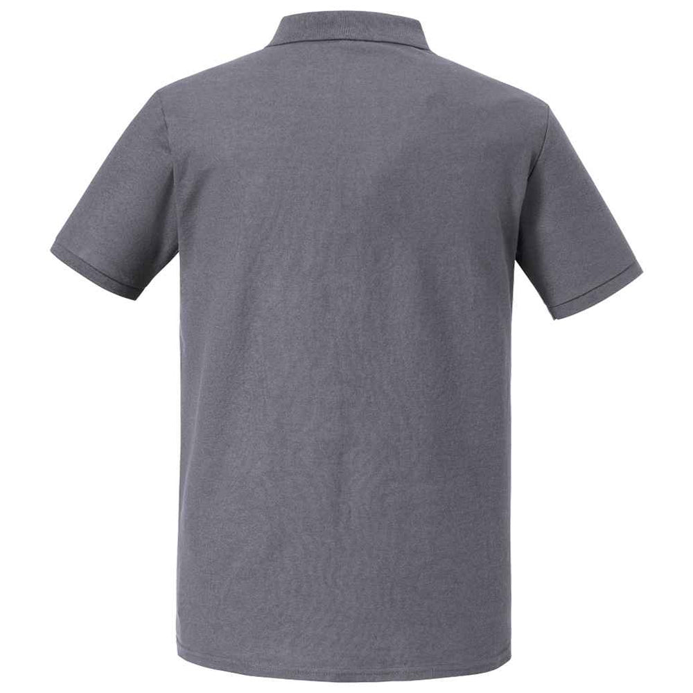 Convoy Grey - Back - Russell Mens Authentic Eco Piqué Polo Shirt