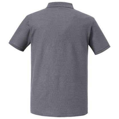 Convoy Grey - Back - Russell Mens Authentic Eco Piqué Polo Shirt