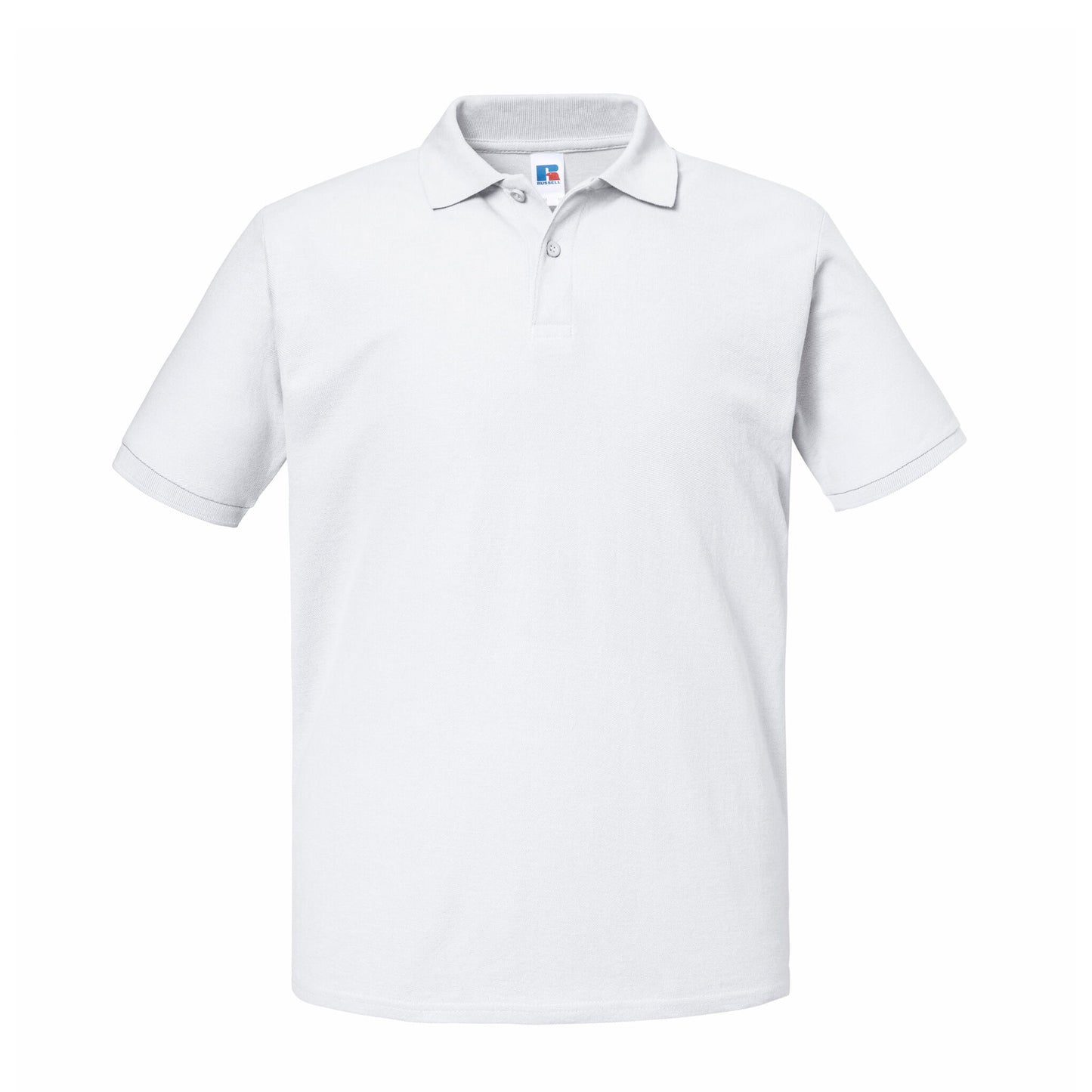 White - Front - Russell Mens Authentic Eco Piqué Polo Shirt