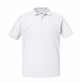 White - Front - Russell Mens Authentic Eco Piqué Polo Shirt