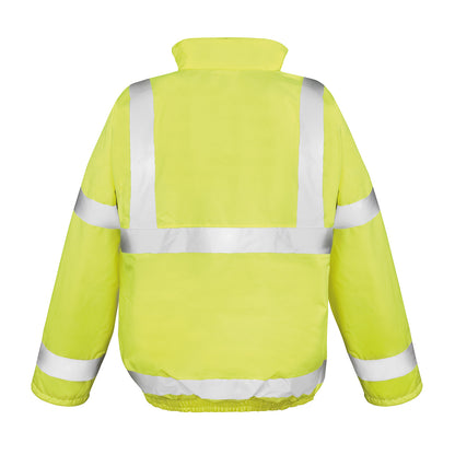 Fluorescent Yellow - Back - Result Core Unisex Adult Hi-Vis Winter Blouson Jacket