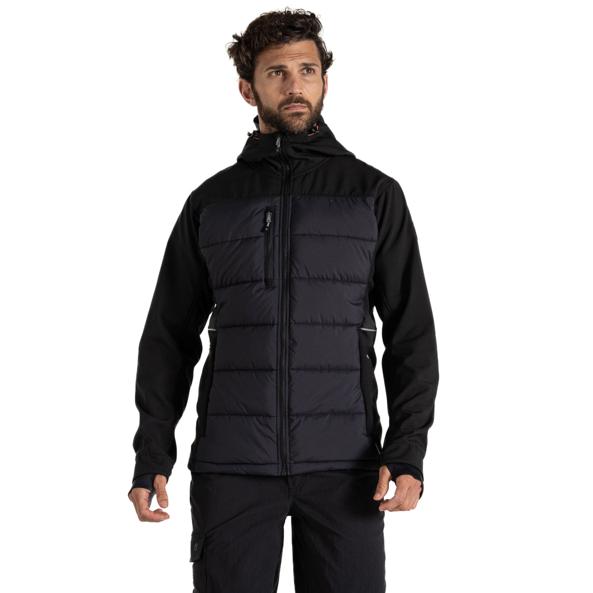 Black-Carbon Grey - Side - Craghoppers Mens Castleford Hybrid Jacket