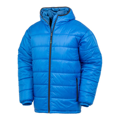 Royal Blue - Front - Result Genuine Recycled Unisex Adult Hooded Padded Parka