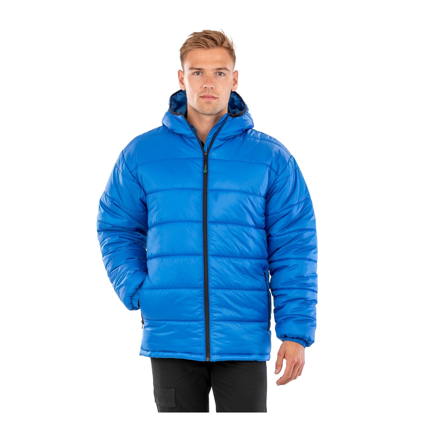 Royal Blue - Side - Result Genuine Recycled Unisex Adult Hooded Padded Parka