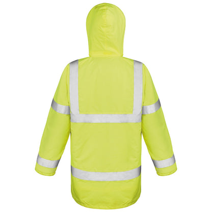 Fluorescent Yellow - Back - Result Core Unisex Adult Motorway Hi-Vis Coat