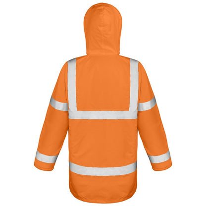 Fluorescent Orange - Back - Result Core Unisex Adult Motorway Hi-Vis Coat