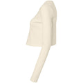 Solid Natural - Side - Bella + Canvas Womens-Ladies Micro-Rib Long-Sleeved Crop Top