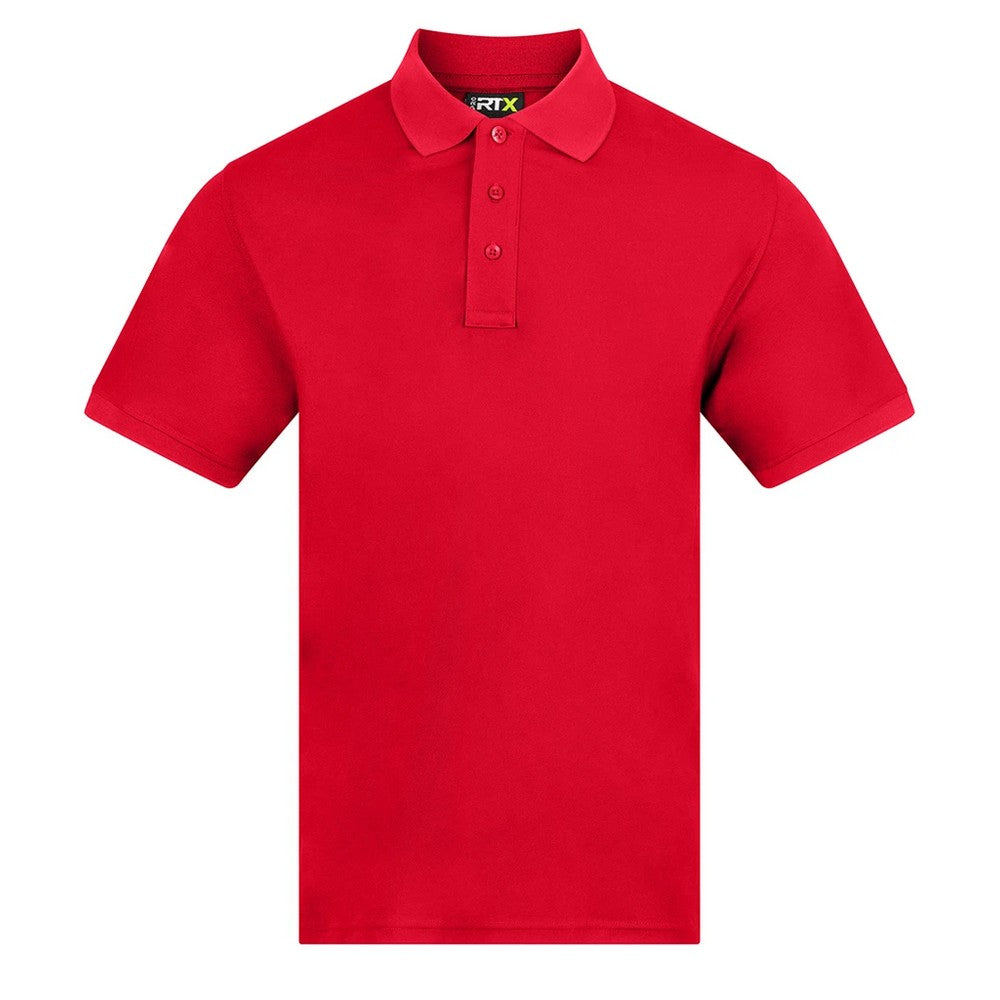 Red - Front - PRO RTX Mens Pro Piqué Moisture Wicking Polo Shirt