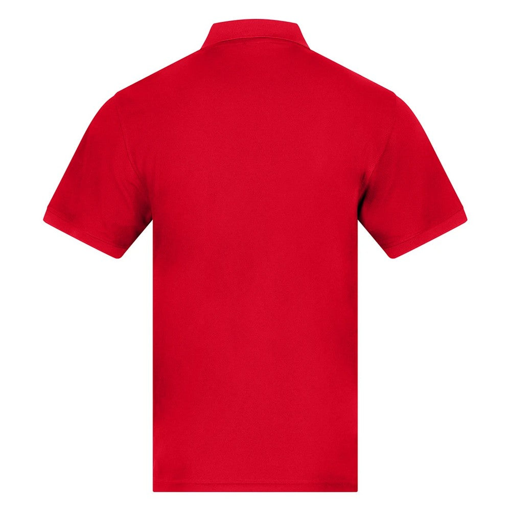 Red - Back - PRO RTX Mens Pro Piqué Moisture Wicking Polo Shirt