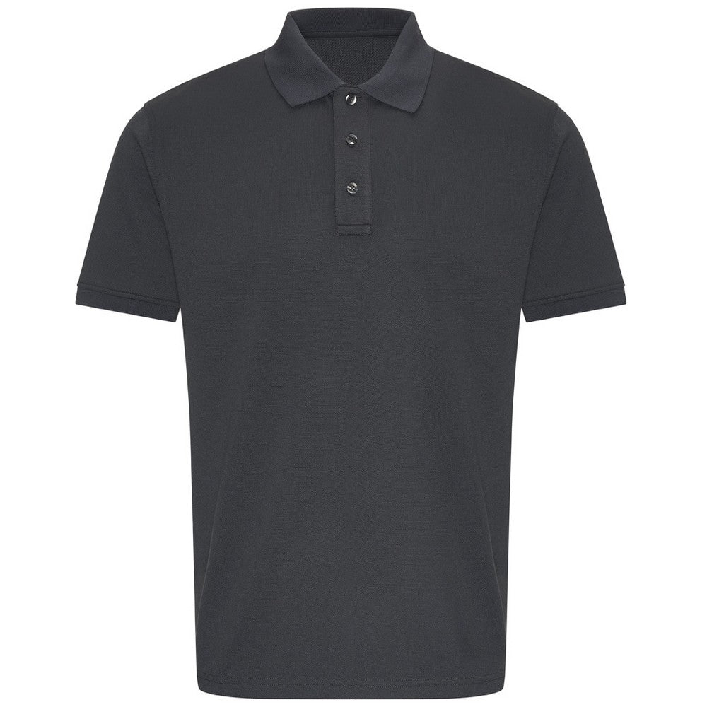 Solid Grey - Front - PRO RTX Mens Pro Piqué Moisture Wicking Polo Shirt