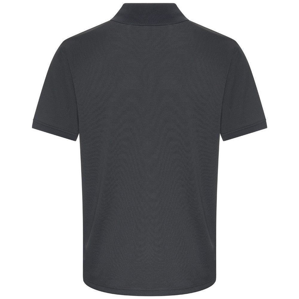 Solid Grey - Back - PRO RTX Mens Pro Piqué Moisture Wicking Polo Shirt