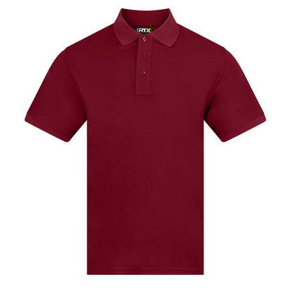 Burgundy - Front - PRO RTX Mens Pro Piqué Moisture Wicking Polo Shirt