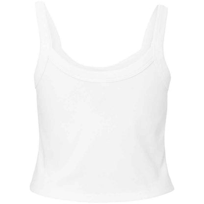 Solid White - Back - Bella + Canvas Womens-Ladies Micro-Rib Spaghetti Strap Tank Top