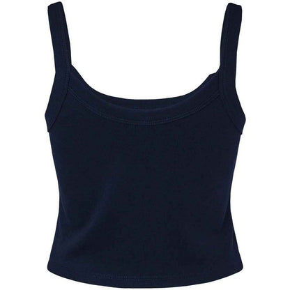 Solid Navy - Front - Bella + Canvas Womens-Ladies Micro-Rib Spaghetti Strap Tank Top