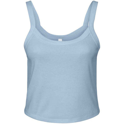 Solid Baby Blue - Front - Bella + Canvas Womens-Ladies Micro-Rib Spaghetti Strap Tank Top